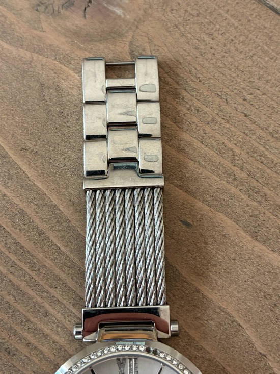 GUESS Silver Crystal-Accent Mesh Bracelet Watch